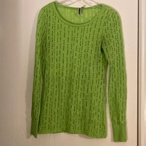 Lime green burnout tee shirt cutouts BKE size Medium